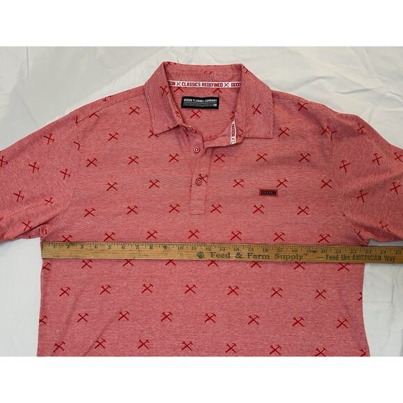 Dixon Flannel Company Heathered Red Finney Logo Premium Polo Shirt Mens Size XL - Picture 3 of 10